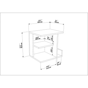 Hanah Home noptiera, PAL melaminat 18mm, 45x35x45 cm, stejar oud - Verificat A · Re-Bloom - Img 5