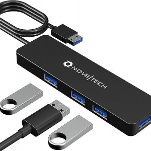 Hub USB 3.0 cu 4 porturi - Compatibil cu PC, laptopuri, MacBook Pro și Air M1 M2 2016-2023 - Img 1