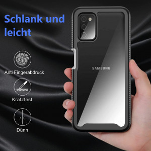 Husa de protectie 360 pentru Samsung Galaxy A03S Besinpo, silicon, negru/transparent, 6,5 inchi - Img 4