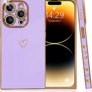 Husa de protectie compatibila cu iPhone 14 Pro HZLFCZL, poliuretan termoplastic, violet, 6,1 inchi