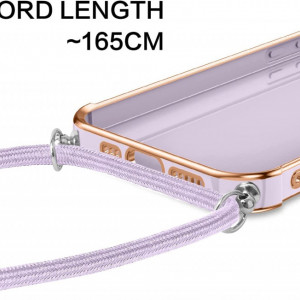 Husa de protectie cu lant pentru iPhone 12 BENTOBEN, TPU/nailon, alb, 6,1 inchi - Img 4