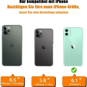 Husa de protectie cu snur pentru iPhone 11 Gumo, TPU/poliester, transparent/verde, 6,1 inchi