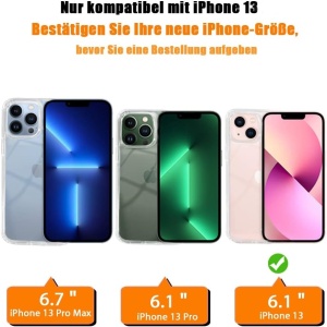 Husa de protectie cu snur pentru iPhone 13 Gumo, TPU/poliester, transparent/negru, 6,1 inchi