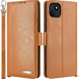 Husa de protectie flip pentru Wiko T10 5G Lairtte, piele PU/TPU, maro, 6,5 inchi