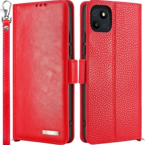 Husa de protectie flip pentru Wiko T10 5G Lairtte, piele PU/TPU, rosu, 6,5 inchi