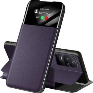 Husa de protectie flip pentru Xiaomi Poco F4 5G Atisijie, piele PU/silicon, violet, 6,67 inchi