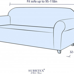 Husa de protectie pentru canapea Subrtex, poliester/spandex, negru, 295 x 104 x 106 cm - Img 5