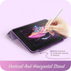 Husa de protectie pentru iPad PRO 2018/2020/2021 i-Blason, piele sintetica, alb/gri/violet, 11 inchi - Img 6