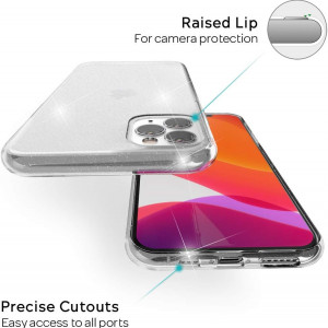 Husa de protectie pentru iPhone 11 Pro Kaliroo, TPU/silicon, transparent, cu sclipici, 144 mm - Img 5