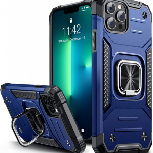 Husa de protectie pentru iPhone 13 PRO MAX Vakoo, TPU, albastru inchis/negru, 6,7 inchi