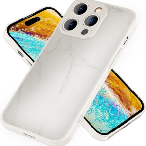 Husa de protectie pentru iPhone 14 Pro Max Nalia, silicon/sticla, alb/gri, 6,7 inchi