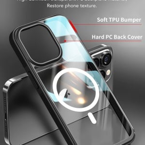 Husa de protectie pentru iPhone 14 Pro Max Quikbee, TPU/PC, negru, 6,7 inchi