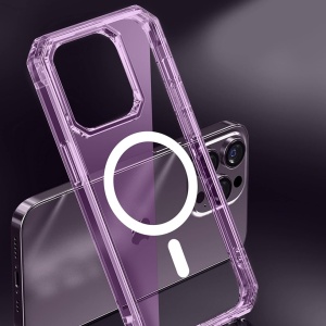 Husa de protectie pentru iPhone 14 Pro Max Quikbee, TPU/PC, violet/transparent, 6,7 inchi