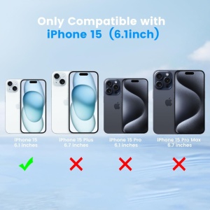 Husa de protectie pentru iPhone 15 HWeggo, TPU/sticla, negru/transparent, 6,1 inchi