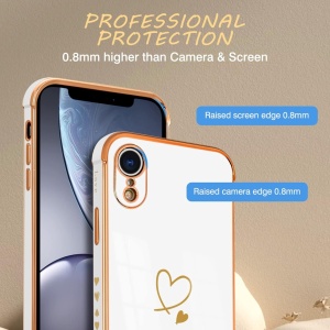 Husa de protectie pentru iPhone XR Newseego, silicon, alb/auriu, 6,1 inchi