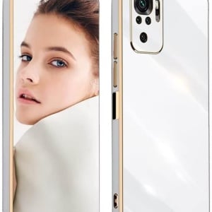 Husa de protectie pentru Xiaomi Redmi Note 10 4G/Note 10S Atisijie, TPU, alb/auriu, 6,43 inchi