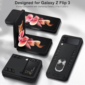 Husa de protectie Samsung Galaxy Z Flip 3 QSEVNSQ, policarbonat, negru - Img 5