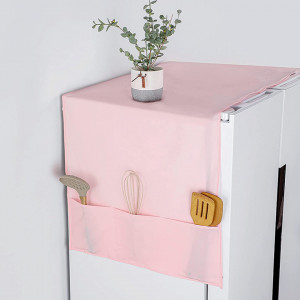 Husa impotriva prafului pentru frigider cu buzunare de depozitare Generic, PEVA, roz, 170 x 60 cm - Img 4