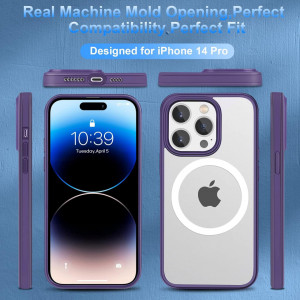 Husa magnetica pentru iPhone 13 Pro Max UNDEUX, metal/silicon, violet, 6,7 inchi - Img 3