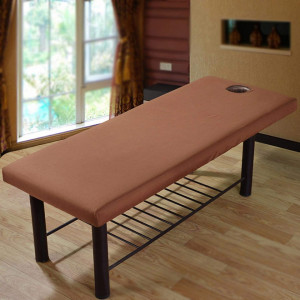 Husa pentru patul de masaj MOVKZACV, poliester, maro, 70 x 190 cm