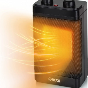 Incalzitor electric cu ventilator ONTA, metal/plastic, negru, 29,5 x 11,5 x 16 cm, 1500W - Img 1