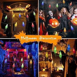 Instalatie cu 10 LED-uri pentru Halloween, Sunshine, multicolor, PVC, 1.5 m