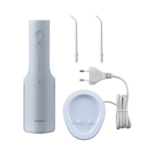 Irigator bucal Panasonic EW-DJ26-A303, aprox. 590kPa presiune apa, 5 trepte de presiune, portabil, 2duze incluse, Capacitate rezervor 200ml, Albastru, Resigilat, Grad A - Img 1