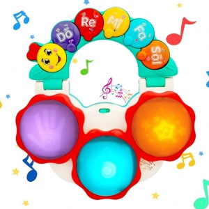 Jucarie Interactiva Muzicala cu functii si lumini, mini toba Omiduta RCO, 26x24x6 cm, +12 luni, WW7015