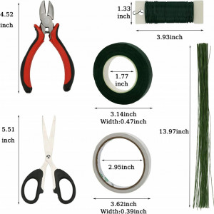 Kit de instrumente si accesorii pentru aranjament floral EDATOFLY, metal/PVC, verde - Img 3