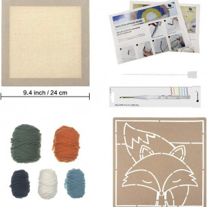 Kit pentru impletit Wool Queen, model vulpe, lana/plastic/metal, multicolor - Img 5