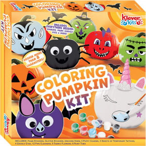 Kit pentru pictat/decorat dovlecii pentru Halloween JOYIN, hartie/vopsea/textil, multicolor