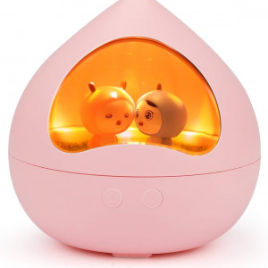 Lampa de noapte cu difuzor Bluetooth si rotatie de culoare RGB 360 °Aceshop Kids, ABS, roz, 133 x 133,5 mm