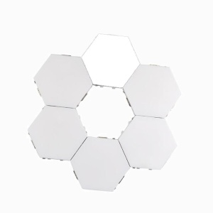 Lampa modulara de perete tip LED, comutare prin atingere (touch ), in forma hexagonala, lumina alba, set 6 hexagoane 2W + alimentator