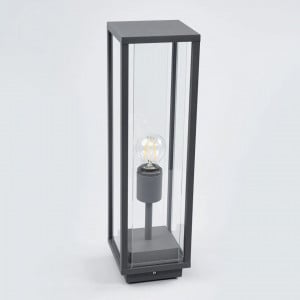 Lampa pentru gradina Annalea, aluminiu/sticla, gri grafit, 14 x 14 x 50 cm - Img 1