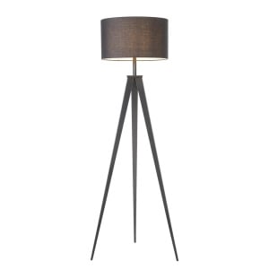 Lampadar Asmo, metal/tesatura, negru, 45 x 159 cm