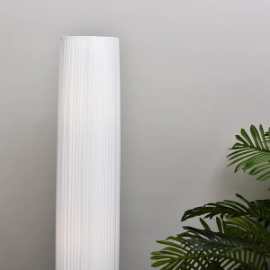 Lampadar Flara, otel inoxidabil/textil, alb/ argintiu, 160 x 20 x 20 cm