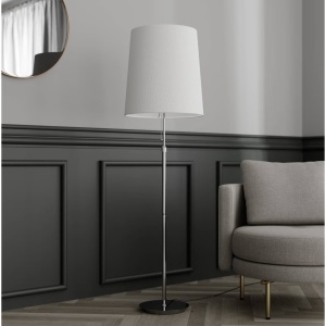 Lampadar Lucande Premium, reglabila pe inaltime 1.30 - 1.55m, abajur 42 x 40cm ALB, soclu E27 - Img 2