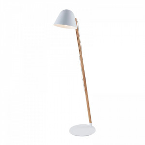 Lampadar Tetja, lemn/metal, natur/alb, 30 x 128 cm - Img 1