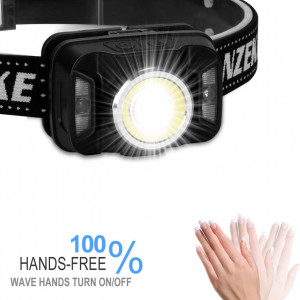 Lanterna reincarcabila pentru cap Anzeke, LED, plastic/nailon, negru, 600 lumeni - Img 7