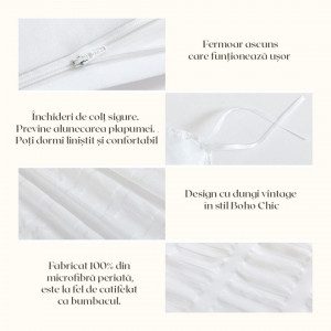 Lenjerie de pat MILDLY, microfibra, alb, 155 x 220 cm/ 80 x 80 cm - Img 6