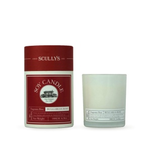 Lumânare din Soia Trandafir, Scullys, 180 g, 40h