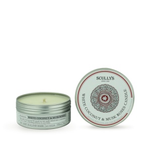 Lumânare Parfumată White Coconut & Musk Roses, Scullys, 150 g, 30h