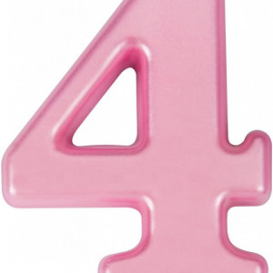 Lumanare pentru tort numarul 4 Uvtqssp, ceara, roz, 8 cm