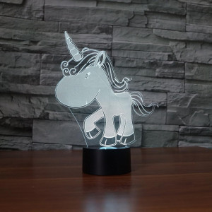 Lumina de noapte cu iluzie unicorn Nice Dream, LED/RGB, plastic, multicolor, 3D - Img 3
