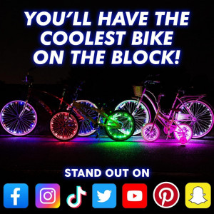 Lumini pentru roata de bicicleta Activ Life, silicon, purpuriu - Img 2