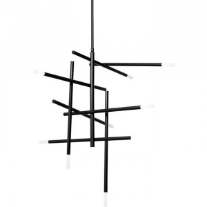 Lustra tip pendul Andreco, 8 lumini, metal, negru, 170 x 125 x 115 cm
