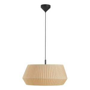 Lustra tip pendul Dicte, metal/bumbac, bej/negru, 53 x 29 x 200 cm