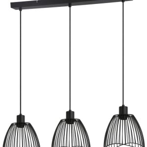 Lustra tip pendul Eliot, 3 lumini, metal, negru, 80 x 20 x 120 cm