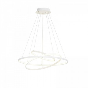 Lustra tip pendul Ezana, LED, metal/plastic, alb, 80 x 150 cm - Img 1