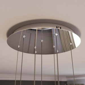 Lustra tip pendul Hayley, LED, metal/sticla, crom/transparent, 40 x 150 cm - Img 2